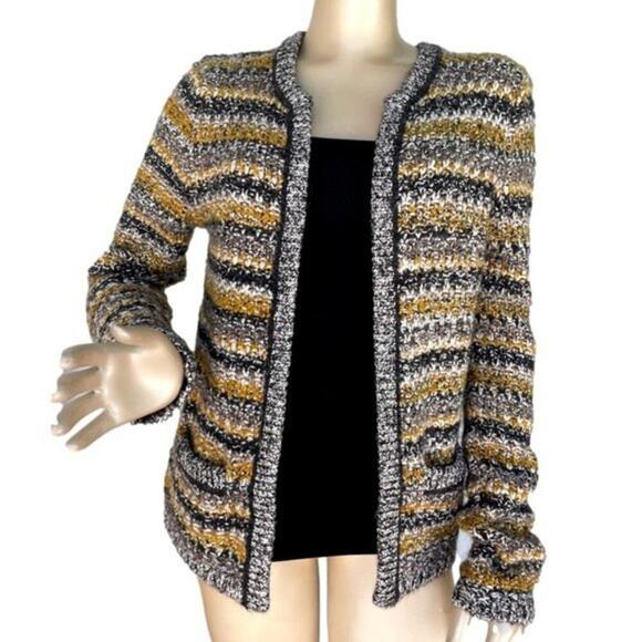 Banana Republic Knit Wool Mohair Alpaca Shimmery Metallic Cardigan Sweater Sz S - Picture 1 of 5